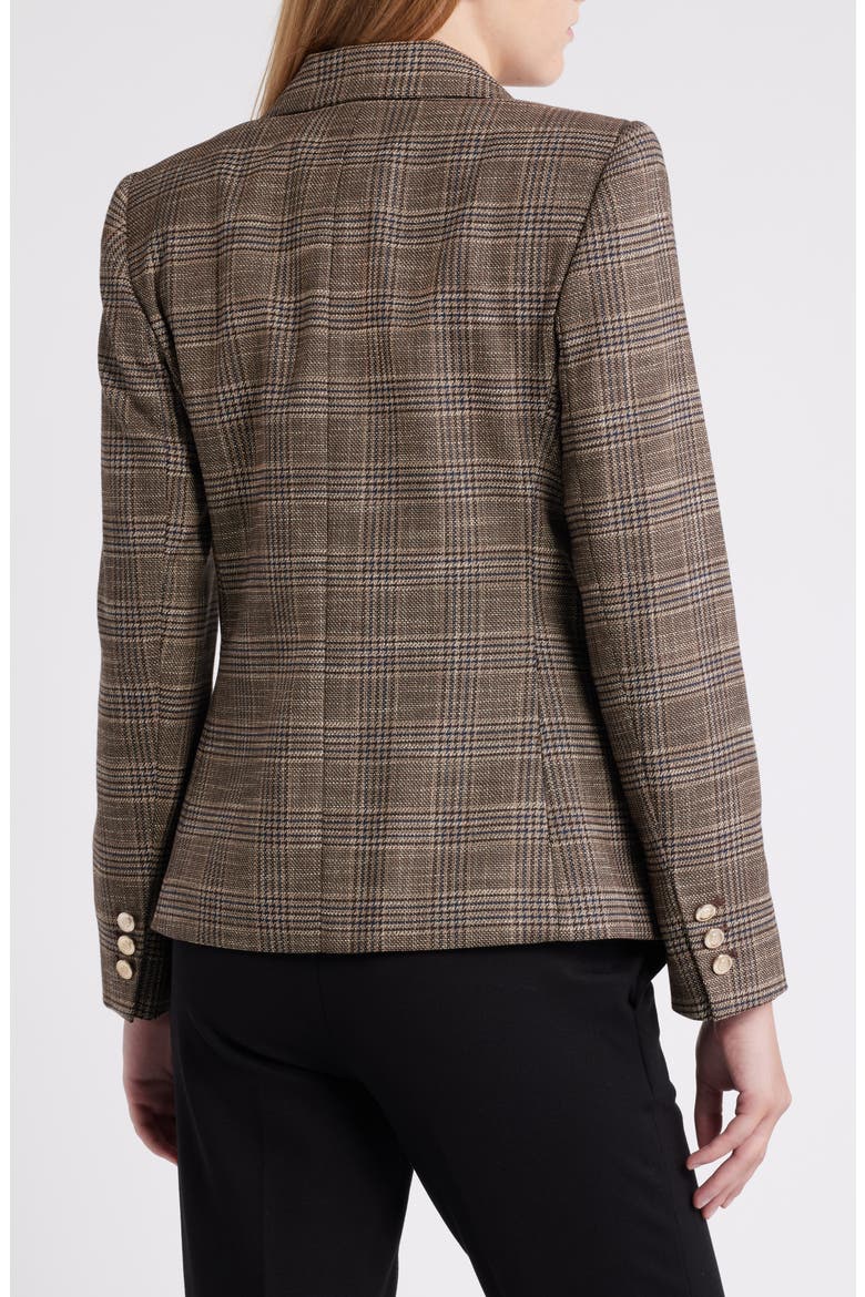 Plaid Double Breasted Blazer, Alternate, color, ESPRESSO IVORY