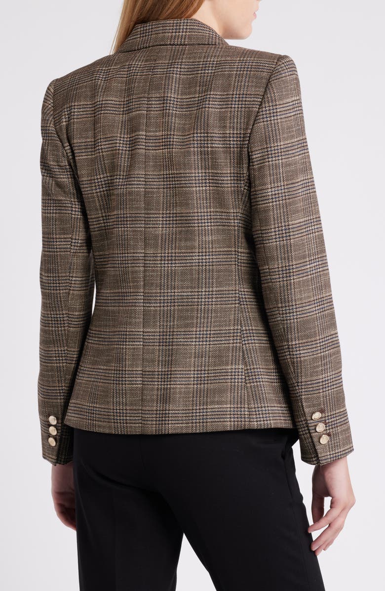 Tahari ASL Plaid Double Breasted Blazer, Alternate, color,