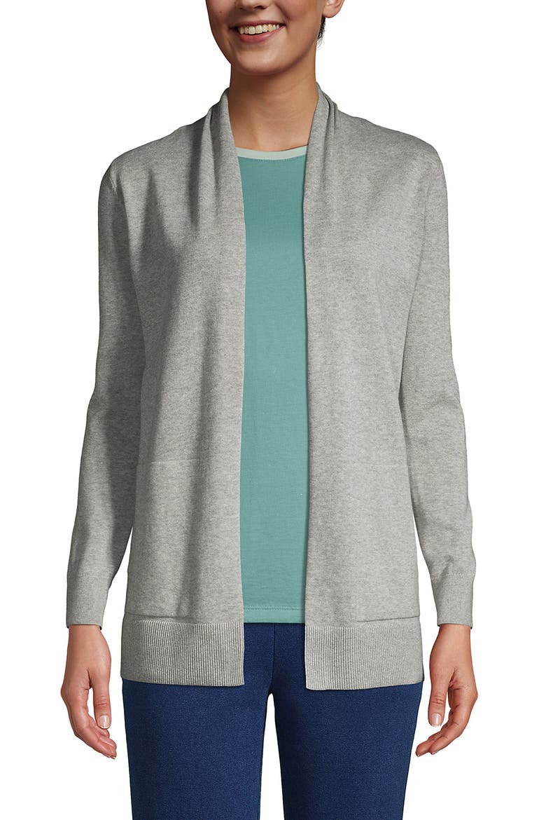 Long Sleeve Open Long Cardigan Sweater, Main, color, Gray Heather