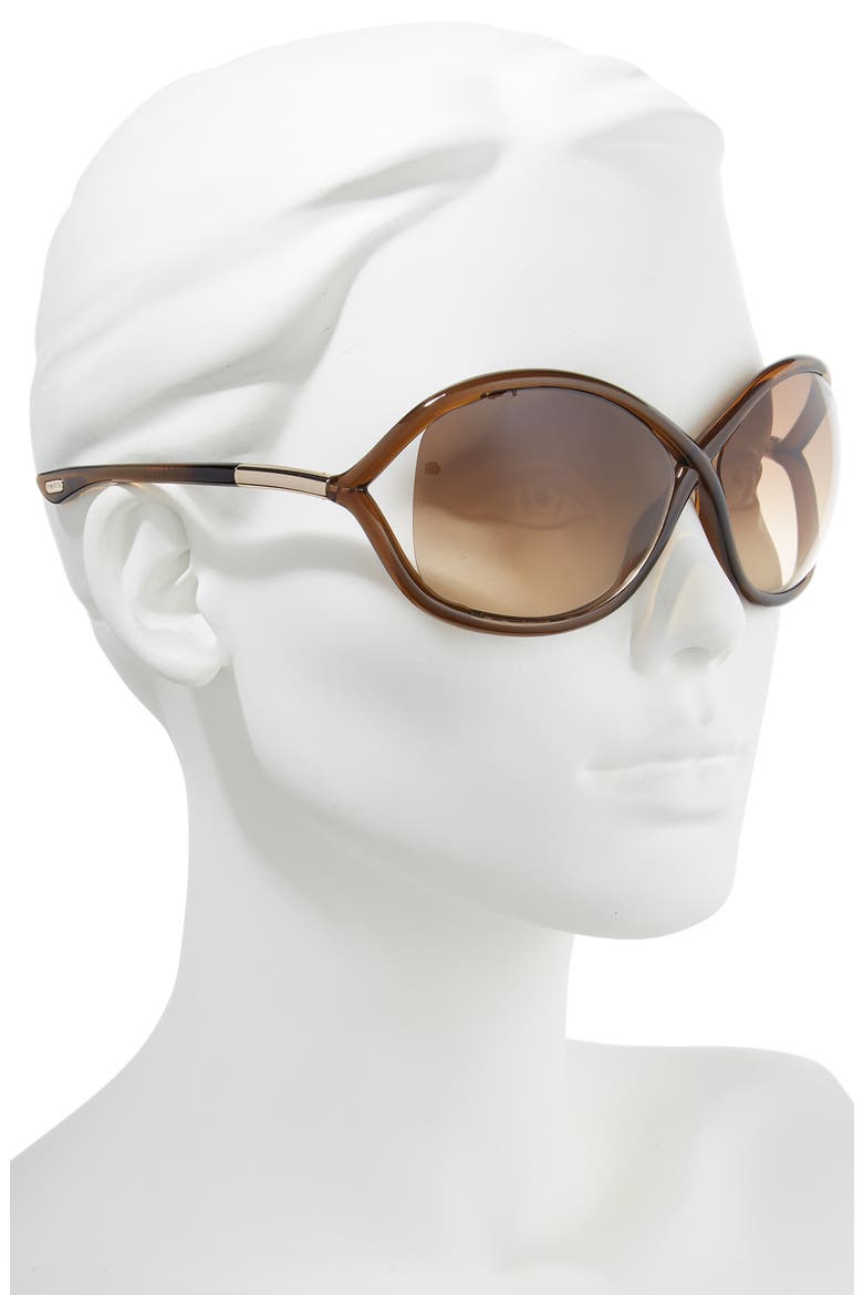 'Whitney' 64mm Open Side Sunglasses, Alternate, color, DARK BROWN