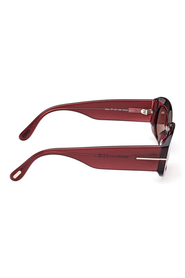 Cielle 52mm Oval Sunglasses, Alternate, color, TRANSPARENT WINE / T LOGO
