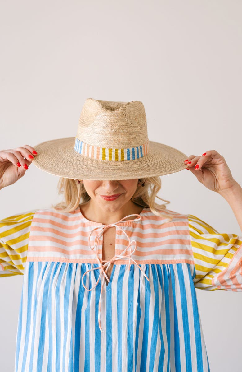 Sunshine Tienda Colorful Dreamer Palm Straw Hat, Alternate, color, Natural Multi