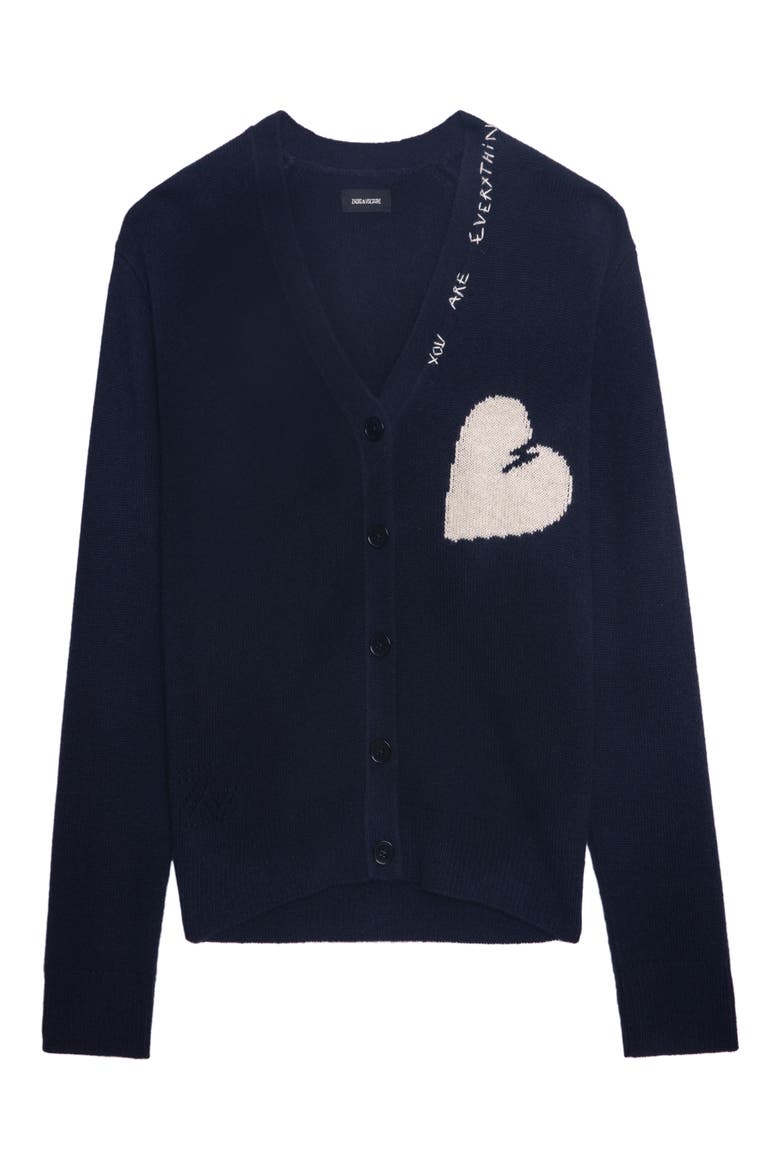 Zadig & Voltaire Travia You Are Everything Heart Cashmere Cardigan