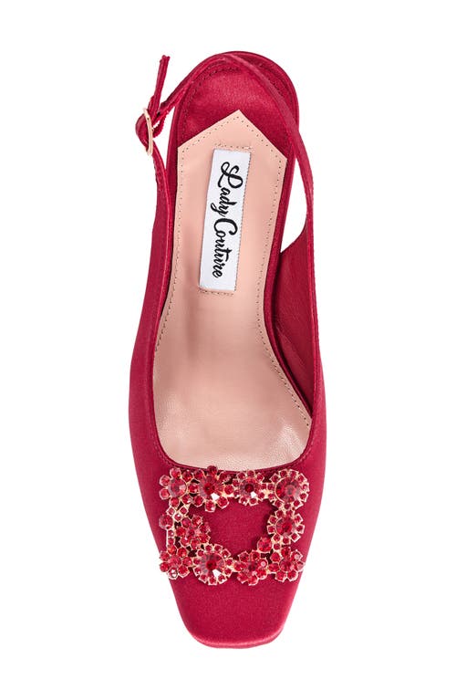 Lady Couture Precious Embellished Slingback Pump In Red