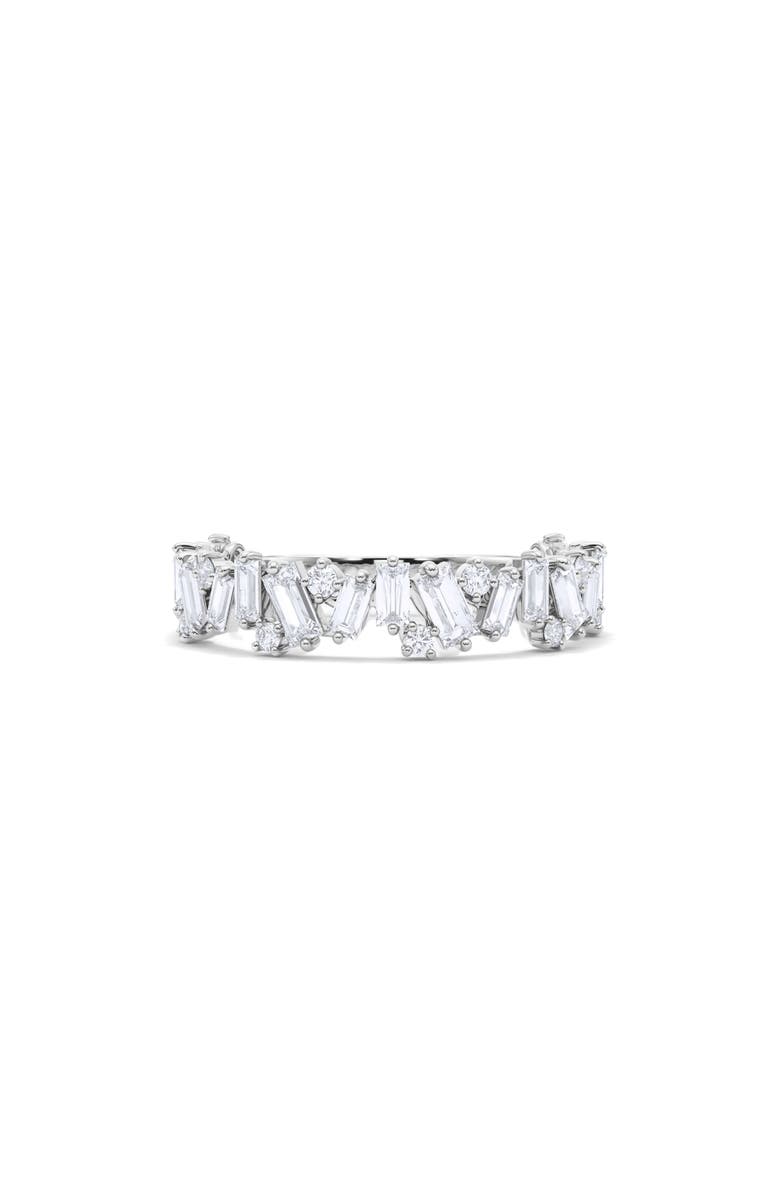 HauteCarat Radiant Cut Lab Grown Diamond 18K Gold Eternity Band, Alternate, color, 18K White Gold