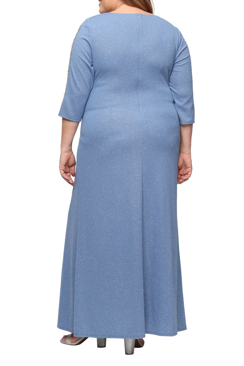 Sparkle Embellished Sleeve Gown, Alternate, color, SLATE BLUE