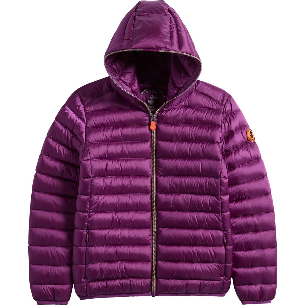 Save The Duck Kids' Iris Shiny Puffer Jacket In Purple