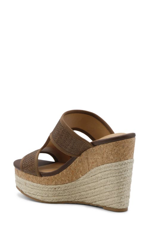 Adrienne Vittadini Casia Wedge Sandal In Dark Brown