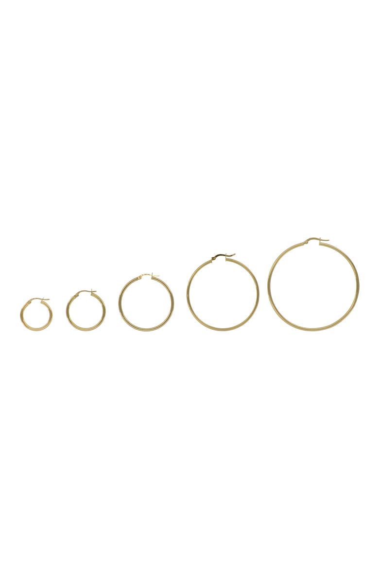 14K Gold Hoop Earrings, Alternate, color, YELLOW