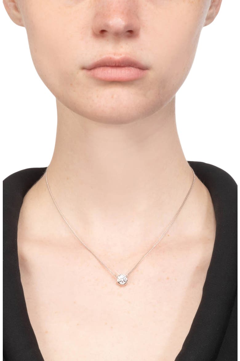 Asterales Solitaire Pendant Necklace, Alternate, color, SILVER
