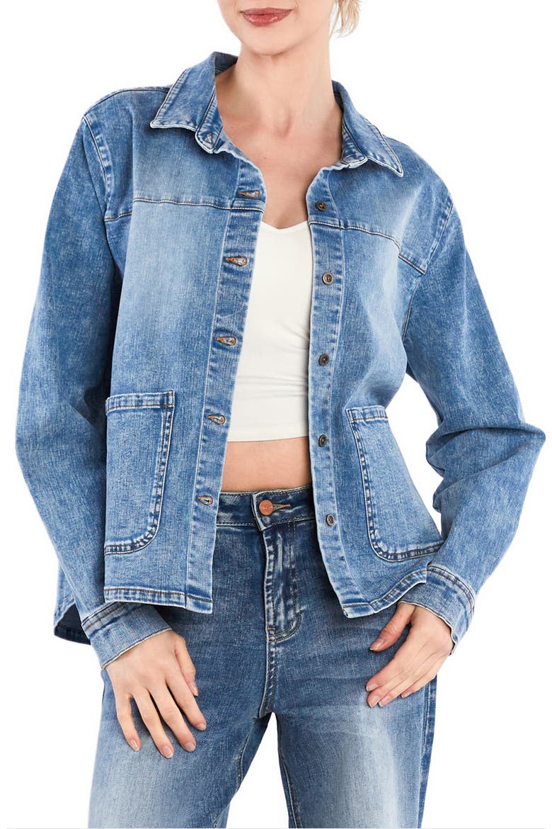 The Latest Scoop Denim Shirt Jacket, Main, color, RELAXED DENIM