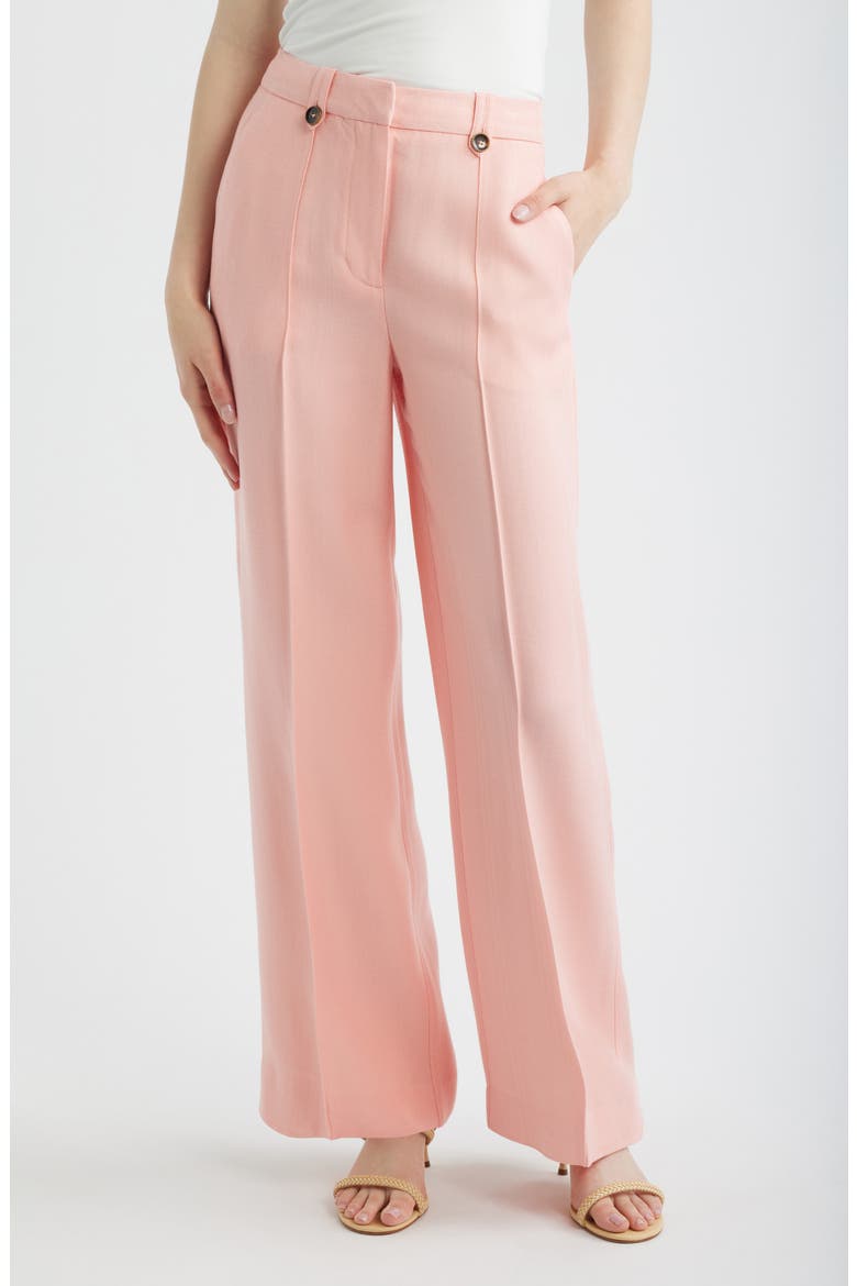 Magda Wide Leg Pleat Pants, Main, color, PINK