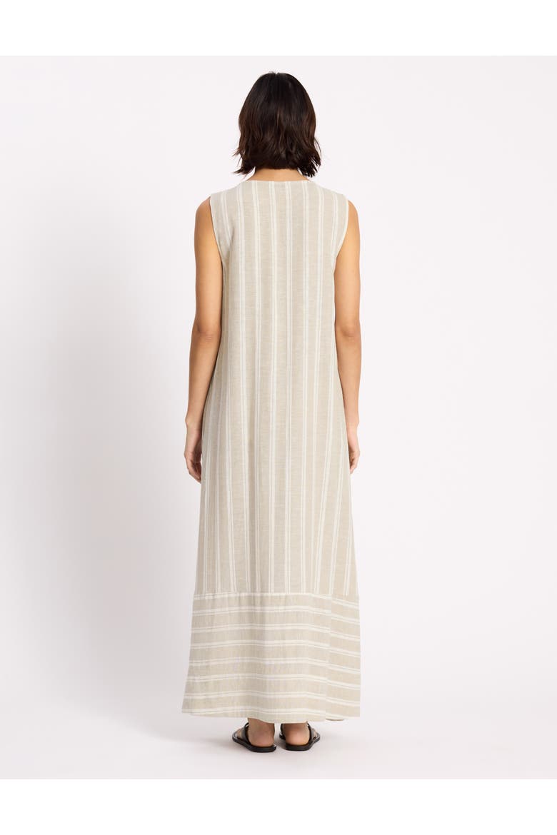 V-Neck Stripe Maxi Dress, Alternate, color, Cream