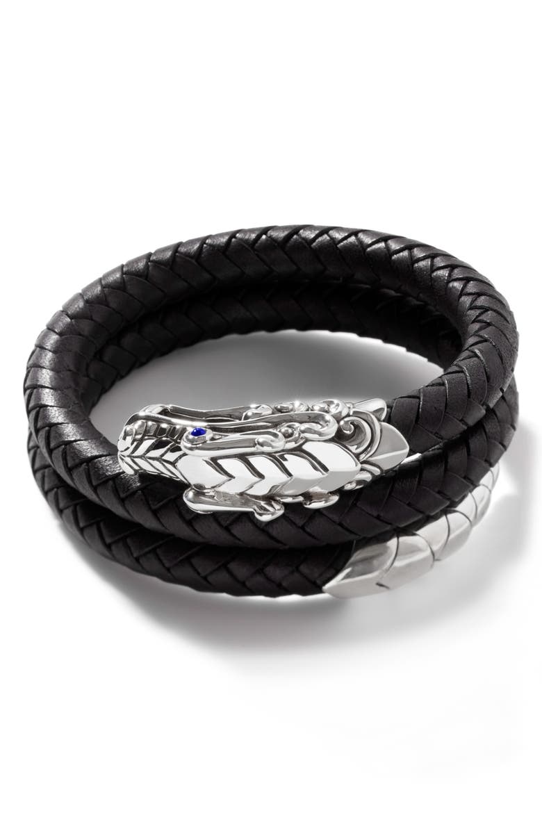 John Hardy Legends Naga Coiled Leather Bracelet, Alternate, color, 