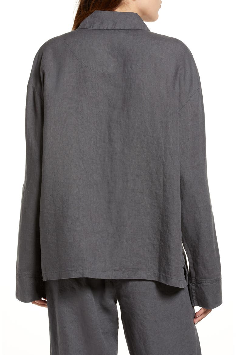 Women's Linen Shirt, Alternate, color, COAL