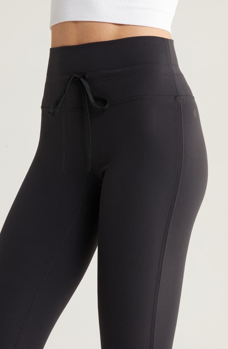 Zella Studio Luxe High Waist Drawstring Ankle Leggings, Alternate, color, 