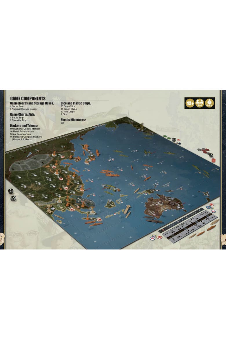 1940 Pacific 2nd Edition WWII War Miniatures Strategy Board Game, Alternate, color, Multicolored