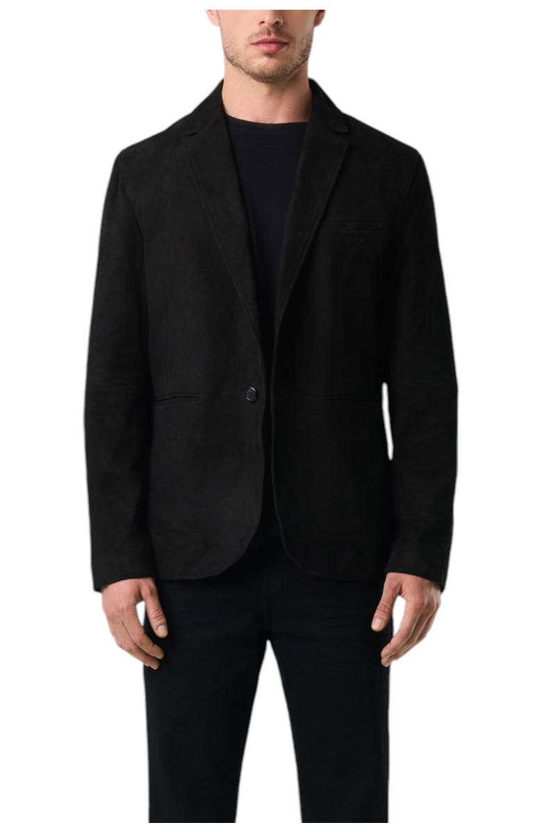 Velez Men's Semi Fitted Niger Suede Blazer, Main, color, Black