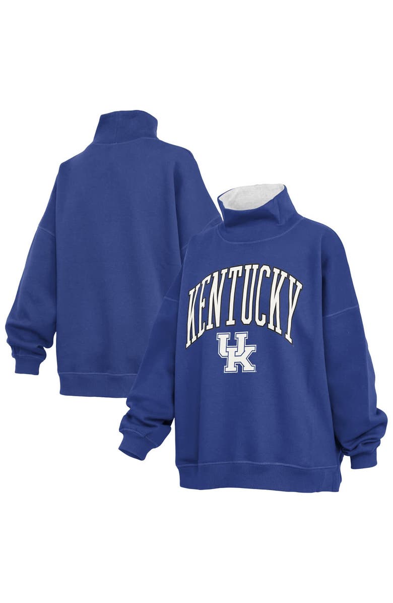 PRESSBOX Women's Pressbox  Royal Kentucky Wildcats Oversized Mock Neck Sweatshirt, Main, color, Royal