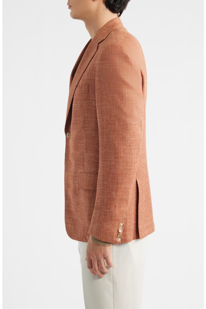 Burnt Sienna Wool & Silk Blend Hopsack Sport Coat, Alternate, color, ORANGE