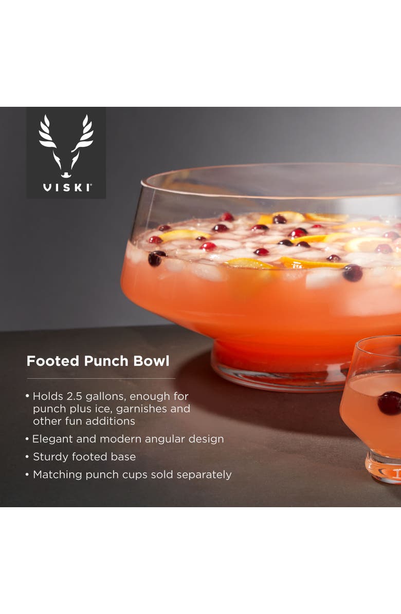 Viski Raye Footed Heavy Base Punch Bowl, Alternate, color, Clear