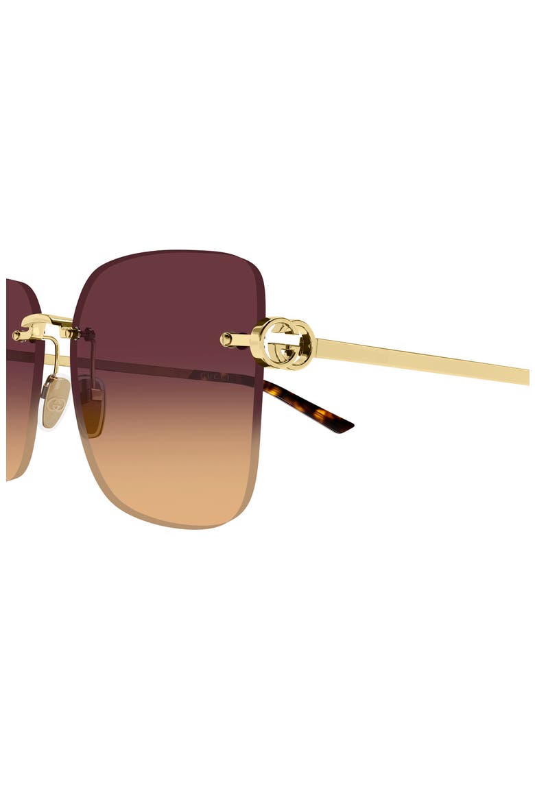 GG2229SA 60mm Polarized Gradient Butterfly Sunglasses, Alternate, color, GOLD/ BURGUNDY OMBRE