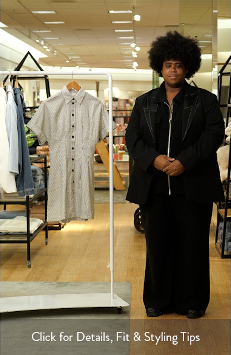 The Perry Stripe Cotton Seersucker Mini Shirtdress, sales video thumbnail