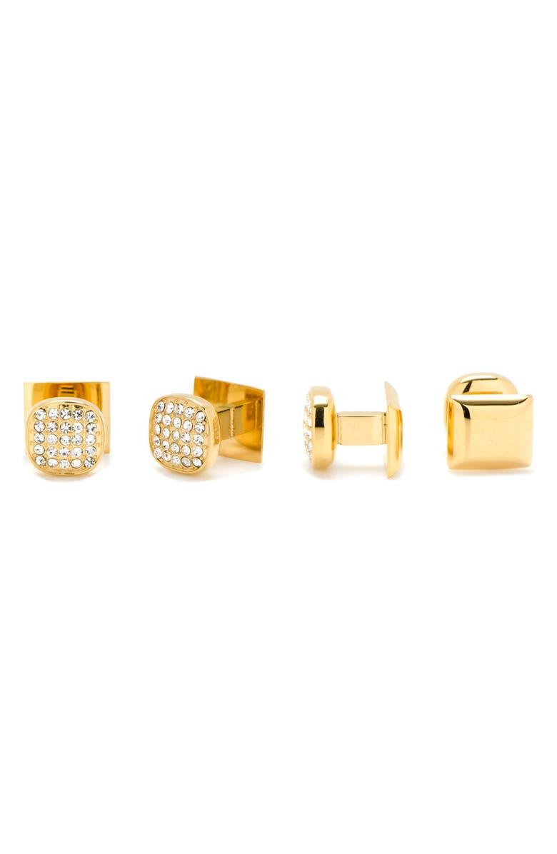 Cufflinks, Inc. Pavé Goldtone Cuff Links, Alternate, color, Gold/ White