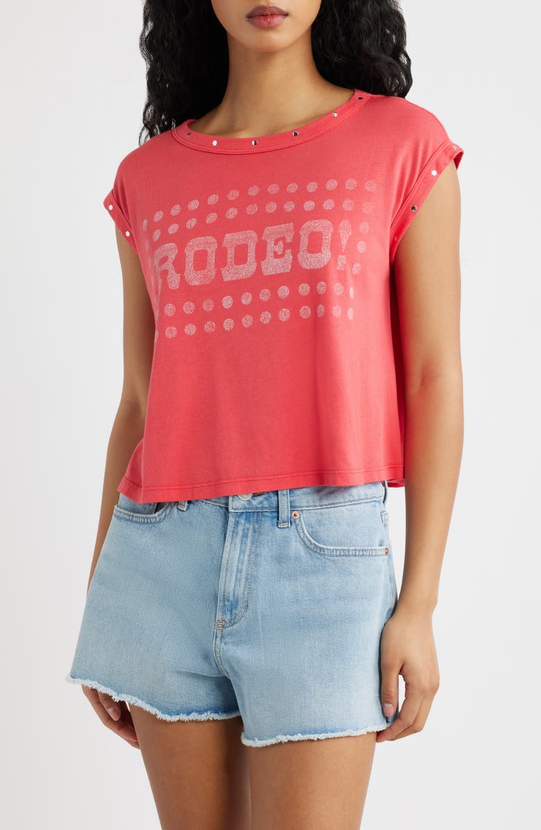 Daydreamer Rodeo Swing Muscle T-Shirt, Main, color, Deep Sea Coral