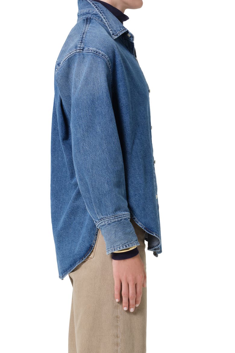 Denim Button-Up Shirt, Alternate, color, CHAYA MEDIUM LIGHT INDIGO