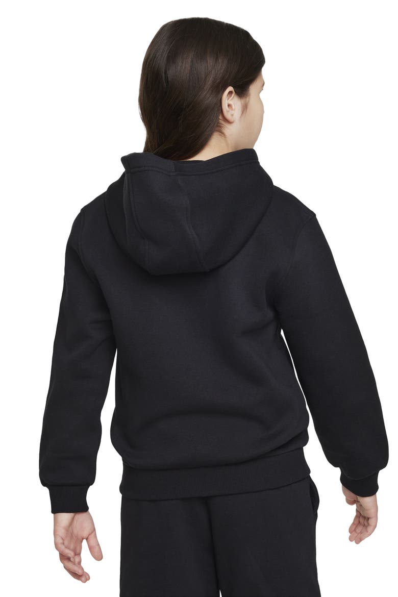 Kids' Sportswear Club Fleece Full-Zip Hoodie, Alternate, color, 010 BLACK/WHITE
