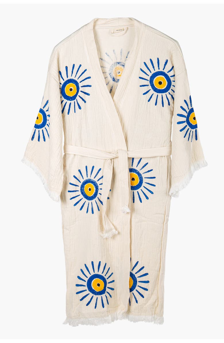 Forever & Always Shoes Solara Handmade Cotton Boho Kimono, Main, color, Off-White