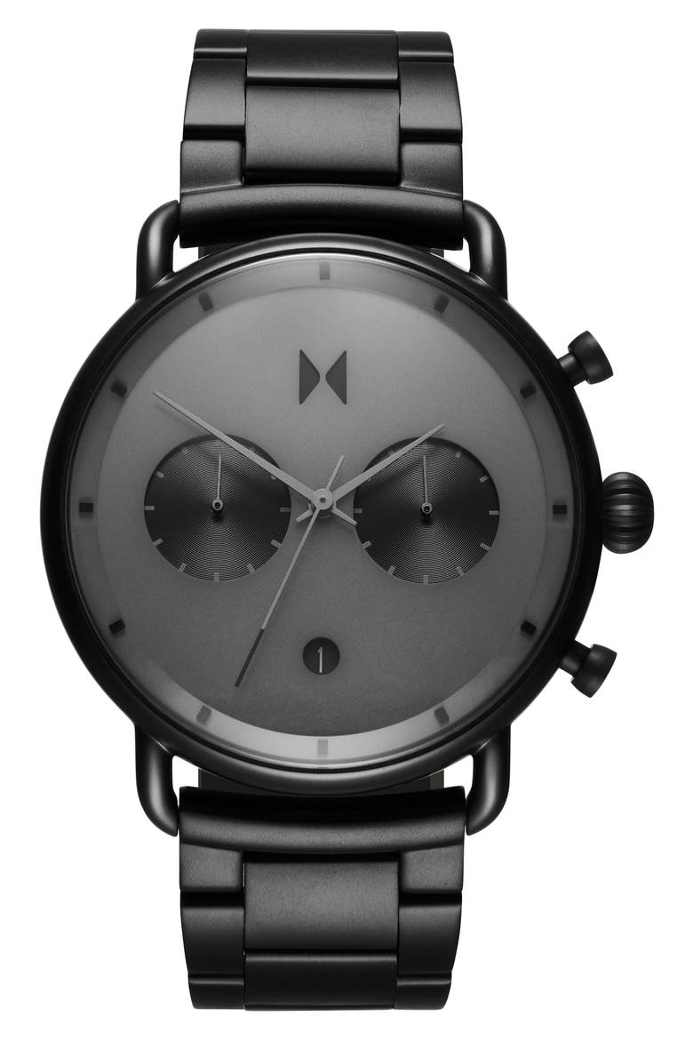 MVMT Blacktop Bracelet Watch, 47mm, Main, color, BLACK
