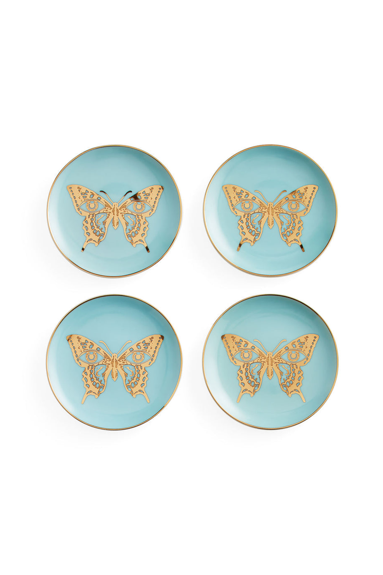 Mariposa Coaster Set, Main, color, Baby Blue / Gold