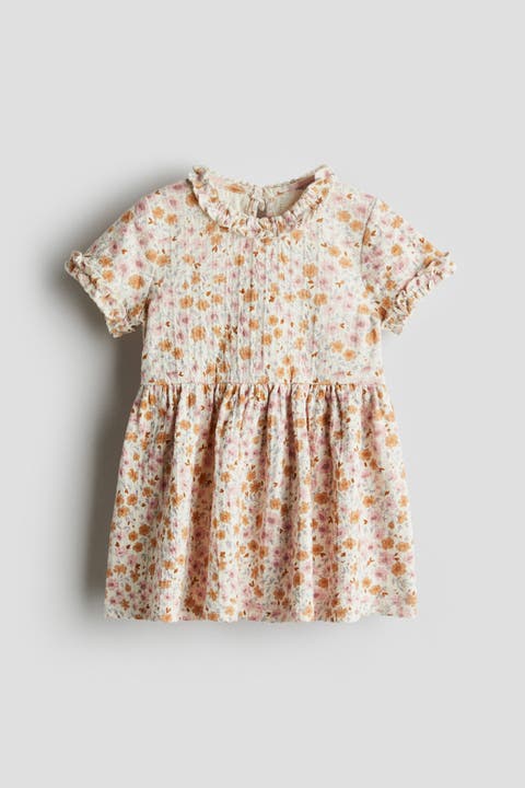 Frill-trimmed Jacquard-jersey Dress