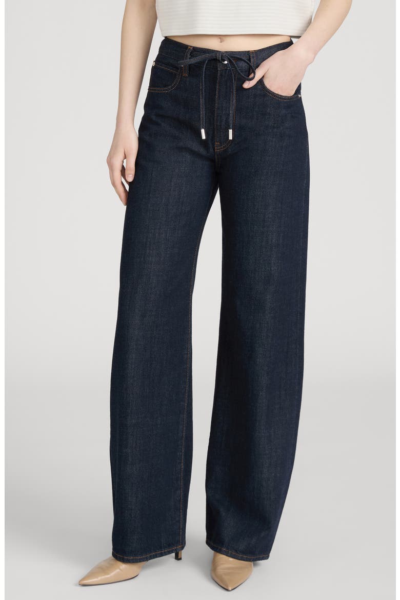 The Off Duty Drawstring Bow Jeans, Main, color, RINSE