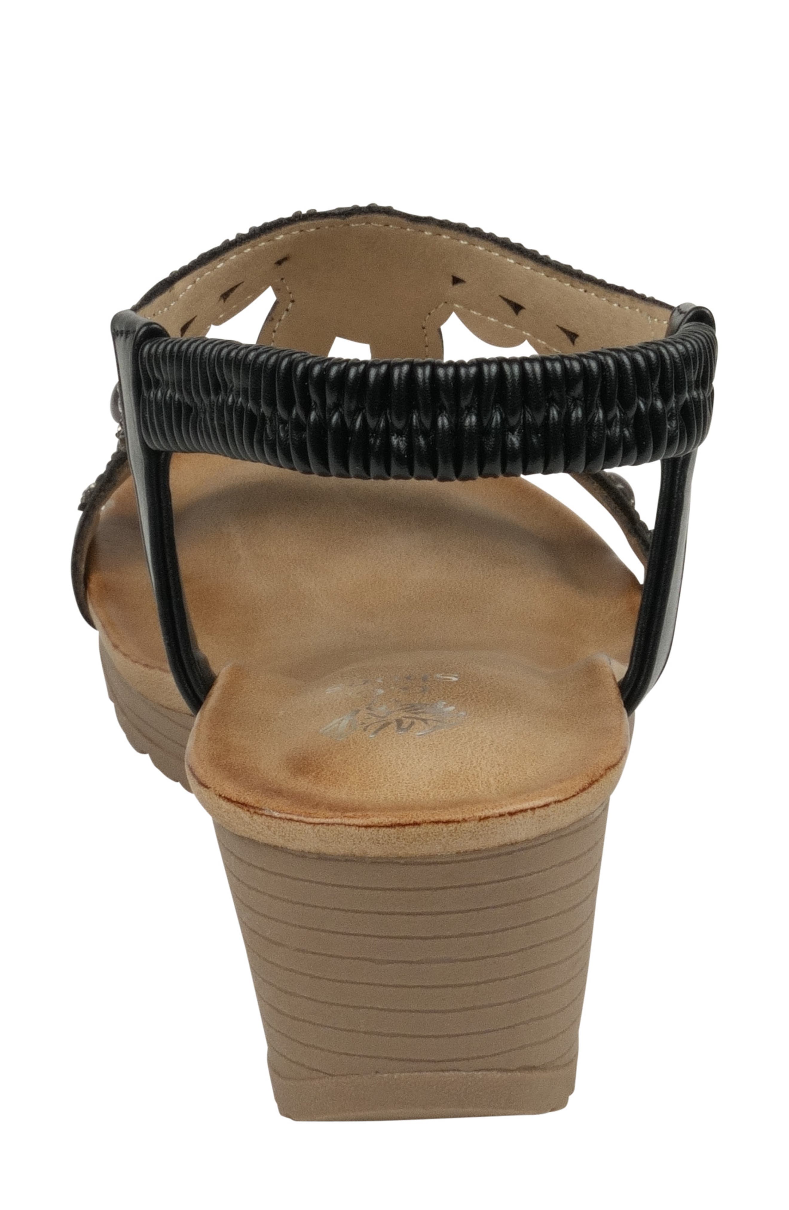 GOOD CHOICE NEW YORK Fiah Embellished Ankle Strap Wedge Sandal, Alternate, color, 