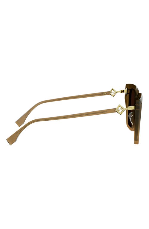 Fendi Ff Diamonds 54mm Gradient Square Sunglasses In Green