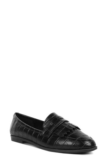 London Rag Pecker Fringe Loafer In Black