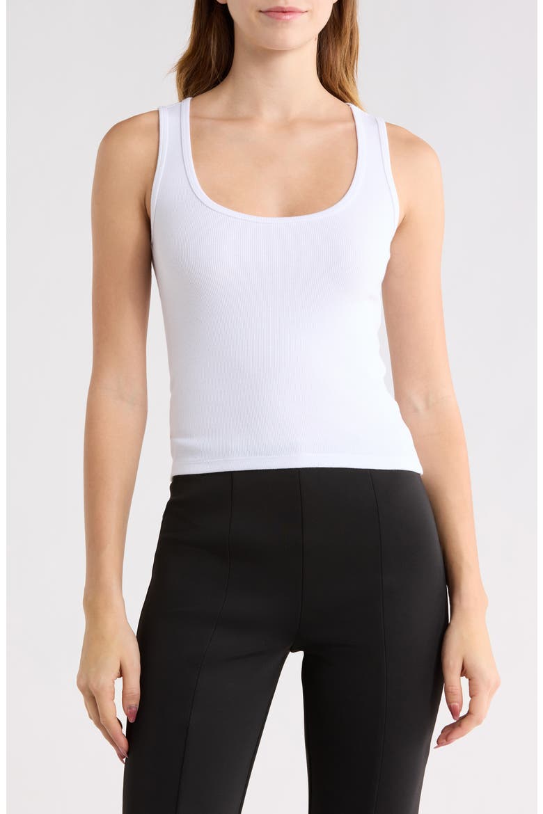 Scoop Neck Micro Rib Tank, Main, color, WHITE001