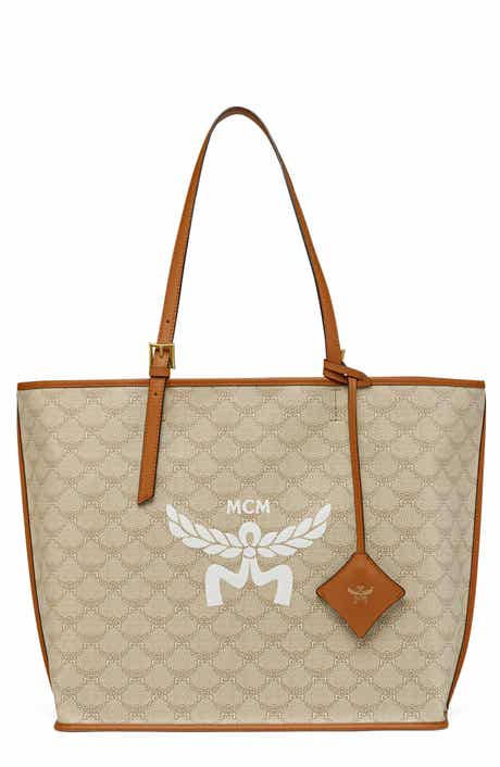 MCM Himmel Lauretos Coated Canvas Shopper Bag