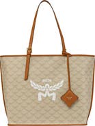 MCM Himmel Lauretos Coated Canvas Shopper Bag