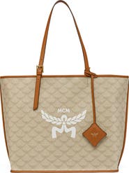 MCM Himmel Lauretos Coated Canvas Shopper Bag