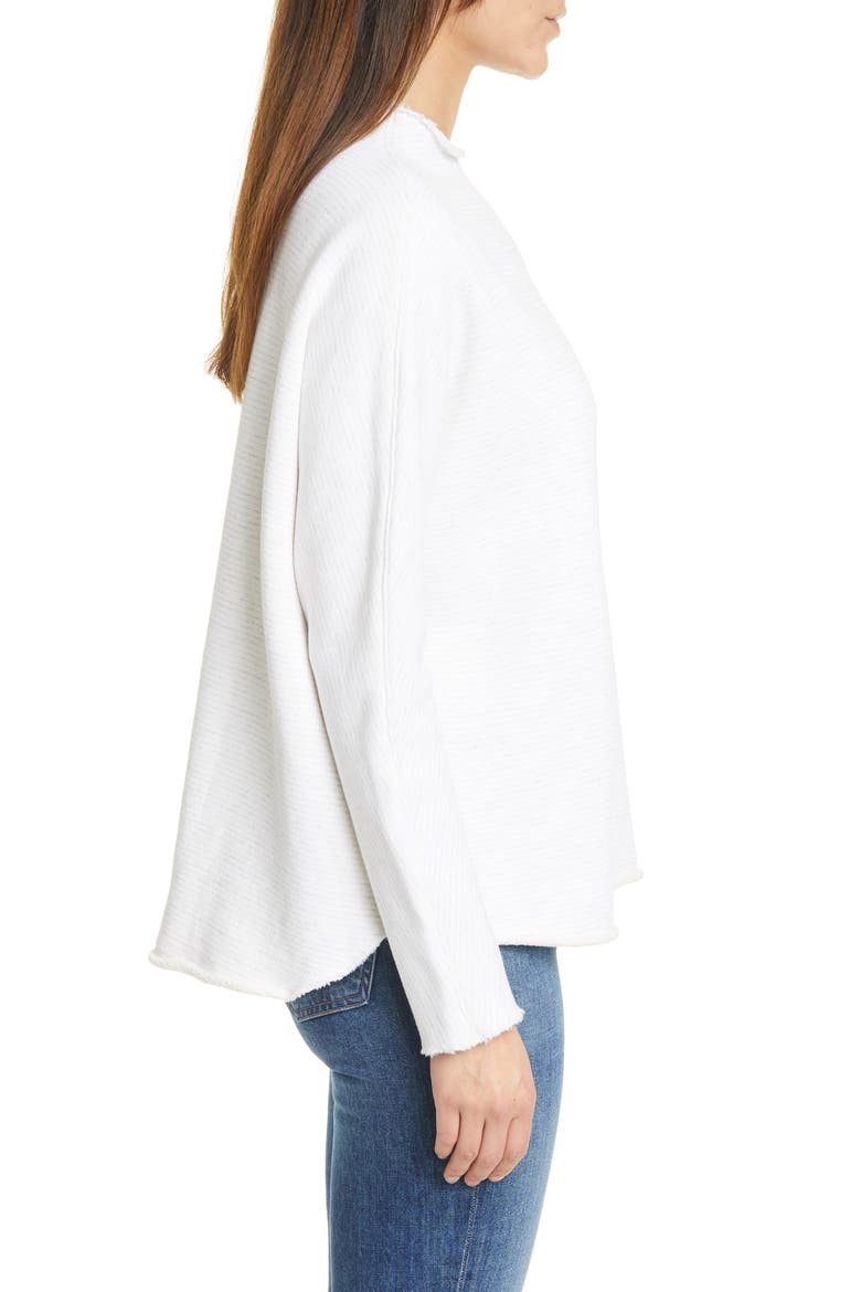 Funnel Neck Sweatshirt, Alternate, color, WHITE GRYM SQUIGGLE STRIPE