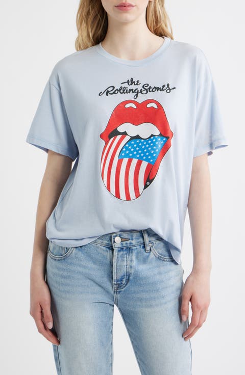 Rolling Stones Hot Lips Flag Graphic T-Shirt