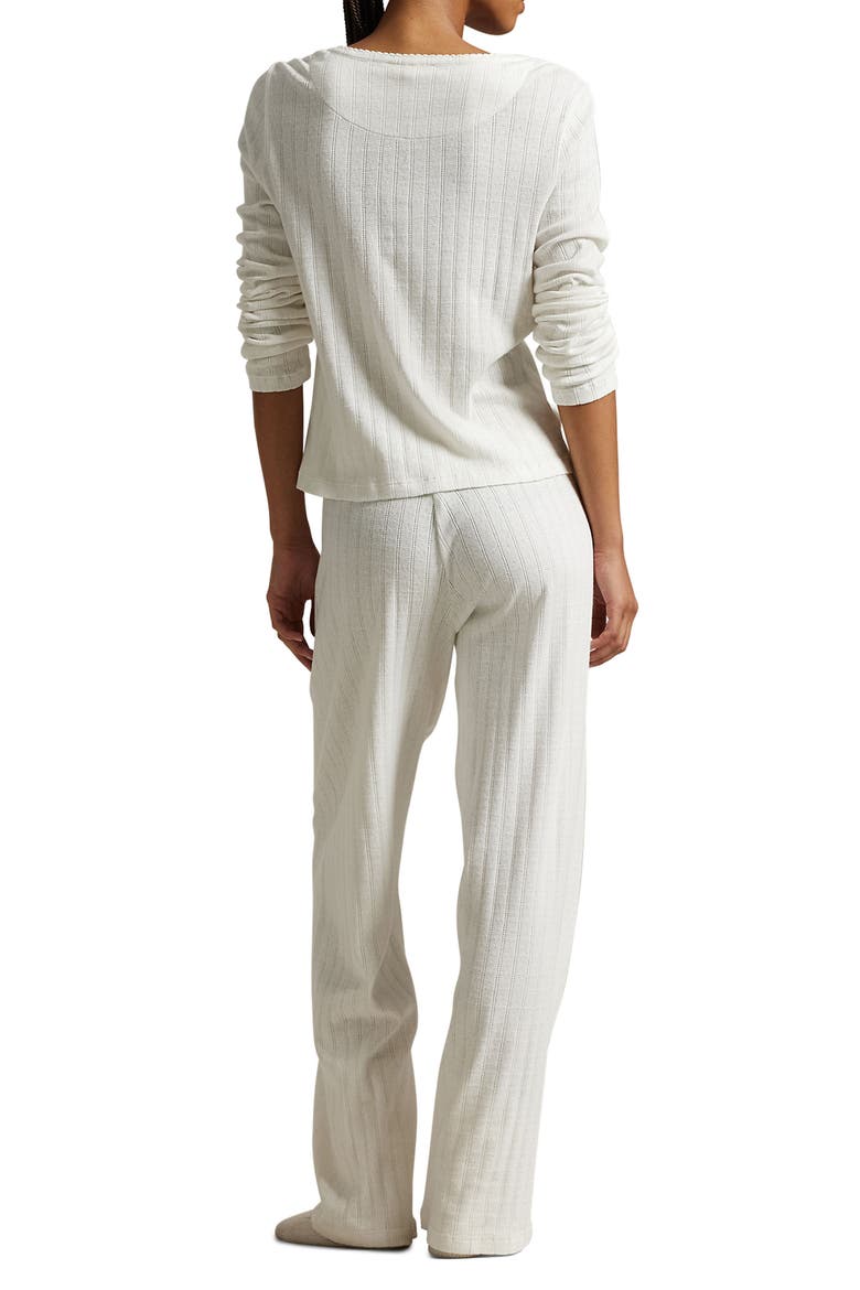 Henley Cotton Pajamas, Alternate, color, EGRET