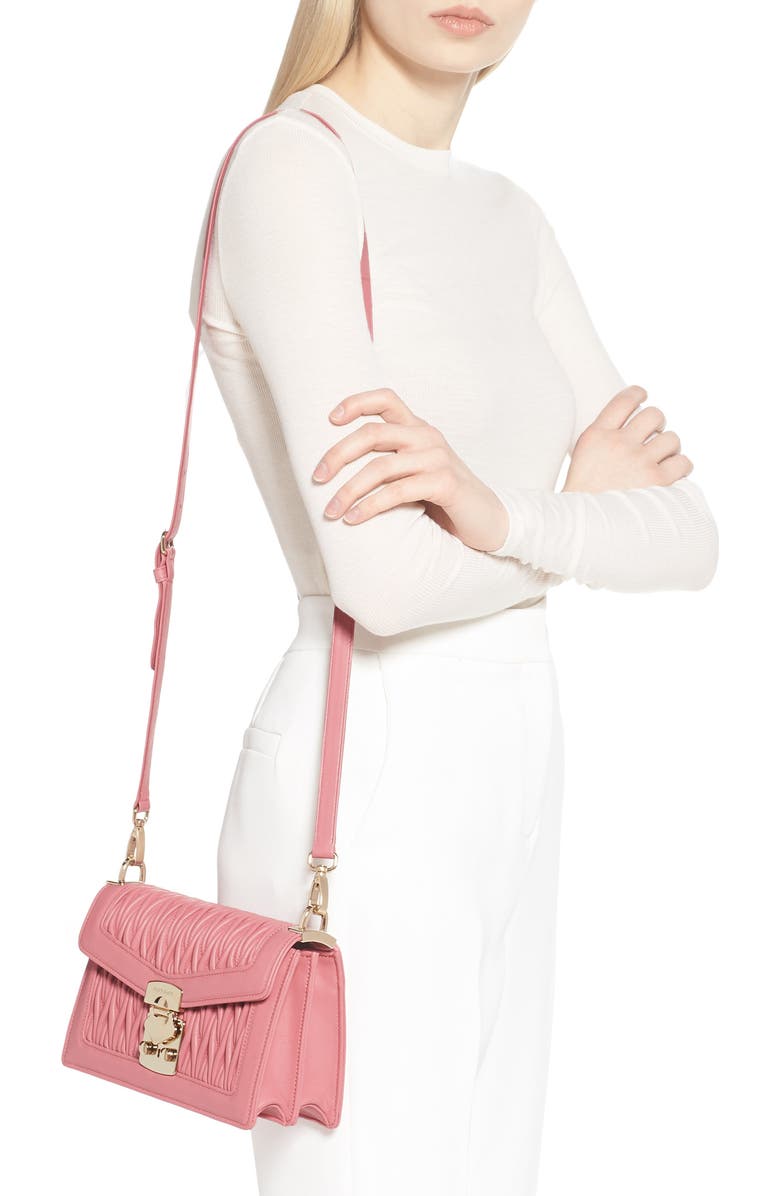 Miu Miu Confidential Matelassé Quilted Lambskin Crossbody Bag, Alternate, color,