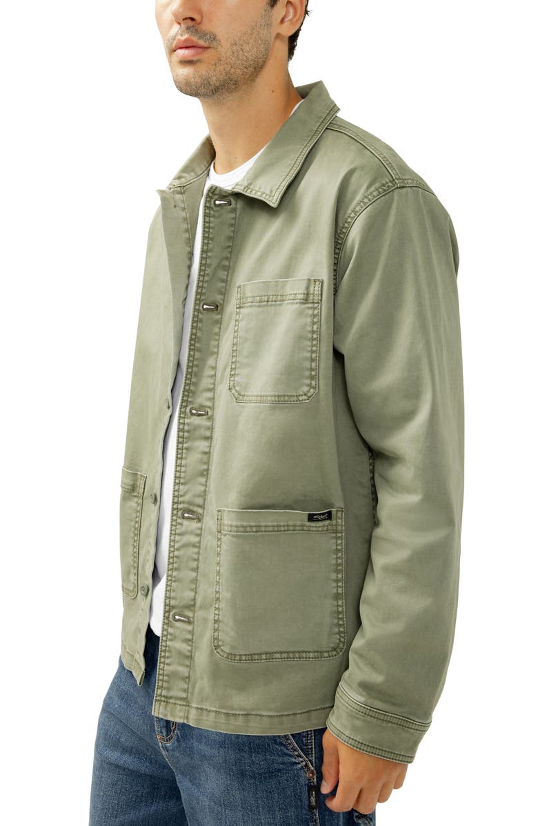 Silver Jeans Co. Cotton Twill Chore Jacket, Alternate, color, Palm Green