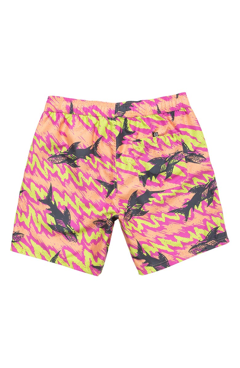Maui & Sons Frenzy Microfiber Swim Trunks, Alternate, color, Pink