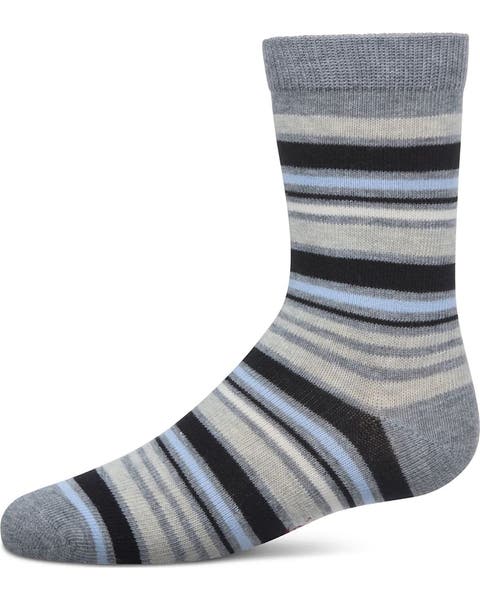 Multi-Stripe Gauge Crew Sock (Big Kid)